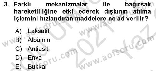 Genel Tıbbi Ürün Ve Tıbbi Cihaz Bilgisi Dersi 2021 - 2022 Yılı Yaz Okulu Sınav Soruları 3. Soru