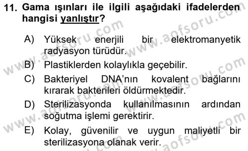 Genel Tıbbi Ürün Ve Tıbbi Cihaz Bilgisi Dersi 2022 - 2023 Yılı (Vize) Ara Sınav Soruları 11. Soru