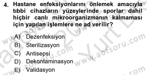Genel Tıbbi Ürün Ve Tıbbi Cihaz Bilgisi Dersi 2022 - 2023 Yılı (Vize) Ara Sınav Soruları 4. Soru