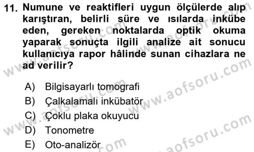Genel Tıbbi Ürün Ve Tıbbi Cihaz Bilgisi Dersi 2022 - 2023 Yılı Yaz Okulu Sınav Soruları 11. Soru