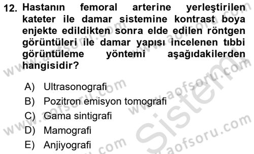 Genel Tıbbi Ürün Ve Tıbbi Cihaz Bilgisi Dersi 2022 - 2023 Yılı Yaz Okulu Sınav Soruları 12. Soru