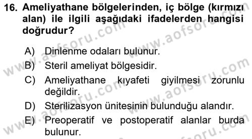 Genel Tıbbi Ürün Ve Tıbbi Cihaz Bilgisi Dersi 2022 - 2023 Yılı Yaz Okulu Sınav Soruları 16. Soru