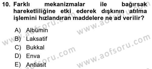 Genel Tıbbi Ürün Ve Tıbbi Cihaz Bilgisi Dersi 2023 - 2024 Yılı (Vize) Ara Sınav Soruları 10. Soru