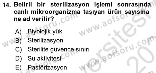 Genel Tıbbi Ürün Ve Tıbbi Cihaz Bilgisi Dersi 2023 - 2024 Yılı (Vize) Ara Sınav Soruları 14. Soru