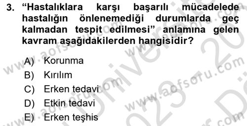 Genel Tıbbi Ürün Ve Tıbbi Cihaz Bilgisi Dersi 2023 - 2024 Yılı (Vize) Ara Sınav Soruları 3. Soru