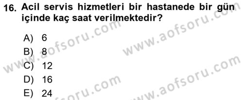 Genel Tıbbi Ürün Ve Tıbbi Cihaz Bilgisi Dersi 2023 - 2024 Yılı Yaz Okulu Sınav Soruları 16. Soru