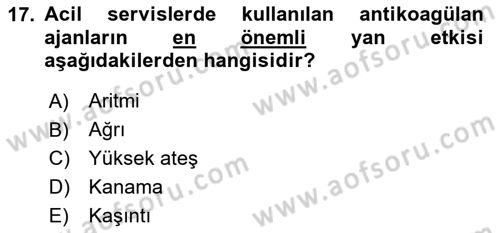 Genel Tıbbi Ürün Ve Tıbbi Cihaz Bilgisi Dersi 2023 - 2024 Yılı Yaz Okulu Sınav Soruları 17. Soru