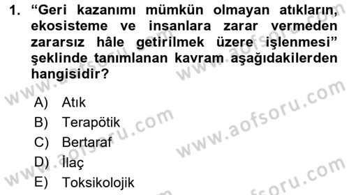 Genel Tıbbi Ürün Ve Tıbbi Cihaz Bilgisi Dersi 2024 - 2025 Yılı (Final) Dönem Sonu Sınav Soruları 1. Soru