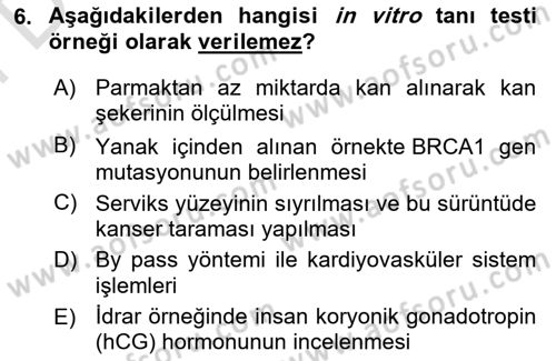Genel Tıbbi Ürün Ve Tıbbi Cihaz Bilgisi Dersi 2024 - 2025 Yılı (Final) Dönem Sonu Sınav Soruları 6. Soru