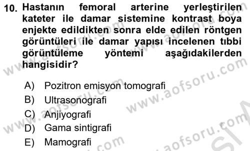 Genel Tıbbi Ürün Ve Tıbbi Cihaz Bilgisi Dersi 2024 - 2025 Yılı Yaz Okulu Sınav Soruları 10. Soru