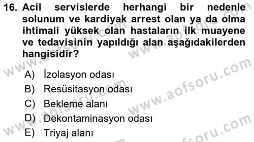 Genel Tıbbi Ürün Ve Tıbbi Cihaz Bilgisi Dersi 2024 - 2025 Yılı Yaz Okulu Sınav Soruları 16. Soru