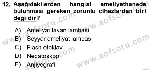 Genel Tıbbi Ürün Ve Tıbbi Cihaz Bilgisi Dersi 2025 - 2026 Yılı (Final) Dönem Sonu Sınav Soruları 12. Soru