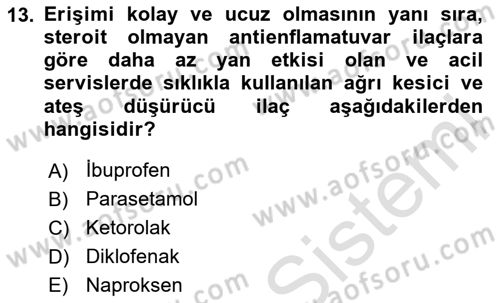 Genel Tıbbi Ürün Ve Tıbbi Cihaz Bilgisi Dersi 2025 - 2026 Yılı (Final) Dönem Sonu Sınav Soruları 13. Soru