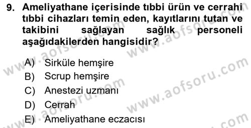 Genel Tıbbi Ürün Ve Tıbbi Cihaz Bilgisi Dersi 2025 - 2026 Yılı (Final) Dönem Sonu Sınav Soruları 9. Soru