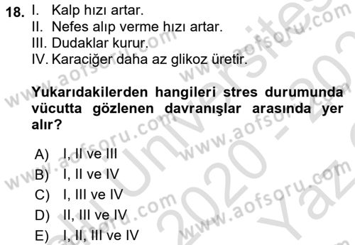 Sağlık Kurumlarında Afet Ve Kriz Yönetimi Dersi 2020 - 2021 Yılı Yaz Okulu Sınav Soruları 18. Soru