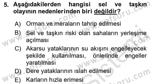 Sağlık Kurumlarında Afet Ve Kriz Yönetimi Dersi 2021 - 2022 Yılı (Vize) Ara Sınav Soruları 5. Soru