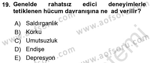 Sağlık Kurumlarında Afet Ve Kriz Yönetimi Dersi 2021 - 2022 Yılı (Final) Dönem Sonu Sınav Soruları 19. Soru