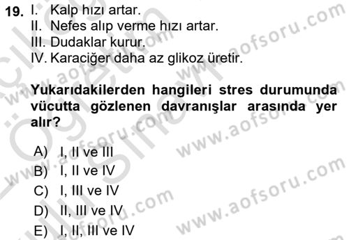 Sağlık Kurumlarında Afet Ve Kriz Yönetimi Dersi 2021 - 2022 Yılı Yaz Okulu Sınav Soruları 19. Soru