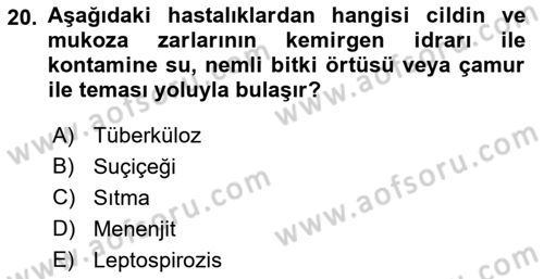 Sağlık Kurumlarında Afet Ve Kriz Yönetimi Dersi 2022 - 2023 Yılı (Final) Dönem Sonu Sınav Soruları 20. Soru