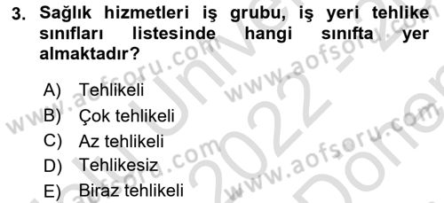 Sağlık Kurumlarında Afet Ve Kriz Yönetimi Dersi 2022 - 2023 Yılı (Final) Dönem Sonu Sınav Soruları 3. Soru