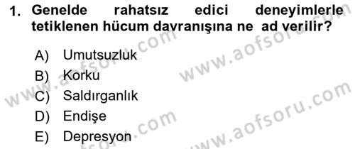 Sağlık Kurumlarında Afet Ve Kriz Yönetimi Dersi 2022 - 2023 Yılı Yaz Okulu Sınavı 1. Soru