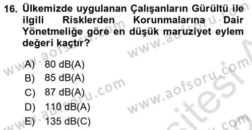 Sağlık Kurumlarında Afet Ve Kriz Yönetimi Dersi 2023 - 2024 Yılı (Vize) Ara Sınav Soruları 16. Soru