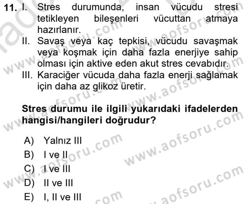 Sağlık Kurumlarında Afet Ve Kriz Yönetimi Dersi 2023 - 2024 Yılı (Final) Dönem Sonu Sınav Soruları 11. Soru