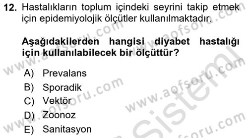 Sağlık Kurumlarında Afet Ve Kriz Yönetimi Dersi 2023 - 2024 Yılı (Final) Dönem Sonu Sınav Soruları 12. Soru