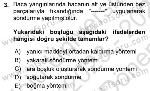Sağlık Kurumlarında Afet Ve Kriz Yönetimi Dersi 2023 - 2024 Yılı (Final) Dönem Sonu Sınav Soruları 3. Soru