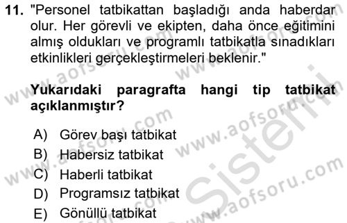 Sağlık Kurumlarında Afet Ve Kriz Yönetimi Dersi 2024 - 2025 Yılı Yaz Okulu Sınav Soruları 11. Soru
