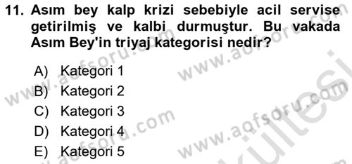 Sağlık Kurumlarında Afet Ve Kriz Yönetimi Dersi 2025 - 2026 Yılı (Vize) Ara Sınav Soruları 11. Soru