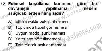 Çocuk Ruh Sağlığı Dersi 2012 - 2013 Yılı (Vize) Ara Sınav Soruları 12. Soru