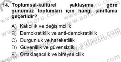 Çocuk Ruh Sağlığı Dersi 2012 - 2013 Yılı (Vize) Ara Sınav Soruları 14. Soru