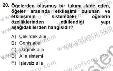 Çocuk Ruh Sağlığı Dersi 2012 - 2013 Yılı (Vize) Ara Sınav Soruları 20. Soru