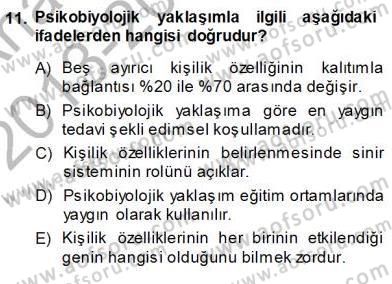 Çocuk Ruh Sağlığı Dersi 2013 - 2014 Yılı (Vize) Ara Sınav Soruları 11. Soru