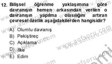 Çocuk Ruh Sağlığı Dersi 2013 - 2014 Yılı (Vize) Ara Sınav Soruları 12. Soru