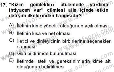 Çocuk Ruh Sağlığı Dersi 2013 - 2014 Yılı (Vize) Ara Sınav Soruları 17. Soru