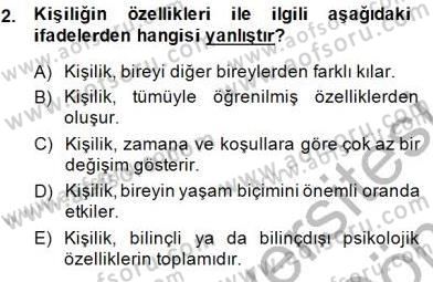 Çocuk Ruh Sağlığı Dersi 2013 - 2014 Yılı (Final) Dönem Sonu Sınav Soruları 2. Soru