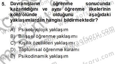 Çocuk Ruh Sağlığı Dersi 2013 - 2014 Yılı (Final) Dönem Sonu Sınav Soruları 5. Soru