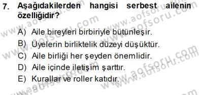 Çocuk Ruh Sağlığı Dersi 2013 - 2014 Yılı (Final) Dönem Sonu Sınav Soruları 7. Soru