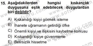 Çocuk Ruh Sağlığı Dersi 2013 - 2014 Yılı Tek Ders Sınav Soruları 15. Soru