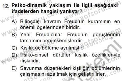 Çocuk Ruh Sağlığı Dersi 2014 - 2015 Yılı (Vize) Ara Sınav Soruları 12. Soru