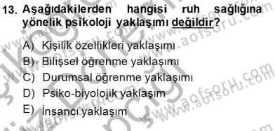 Çocuk Ruh Sağlığı Dersi Ara Sınavı Deneme Sınav Soruları 13. Soru