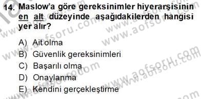 Çocuk Ruh Sağlığı Dersi Ara Sınavı Deneme Sınav Soruları 14. Soru