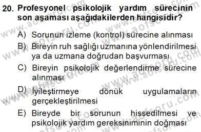 Çocuk Ruh Sağlığı Dersi 2014 - 2015 Yılı (Final) Dönem Sonu Sınav Soruları 20. Soru