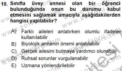 Çocuk Ruh Sağlığı Dersi 2015 - 2016 Yılı (Final) Dönem Sonu Sınav Soruları 10. Soru