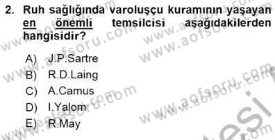 Çocuk Ruh Sağlığı Dersi 2015 - 2016 Yılı (Final) Dönem Sonu Sınav Soruları 2. Soru