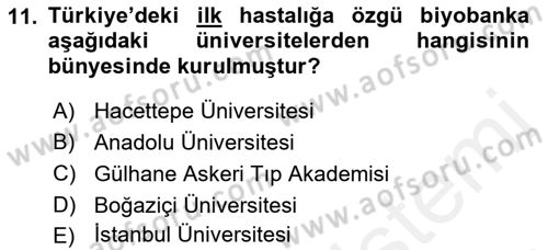 Sağlık Bilimlerinde Ve Yönetiminde Etik Dersi 2018 - 2019 Yılı (Final) Dönem Sonu Sınav Soruları 11. Soru