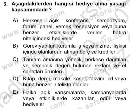 Sağlık Bilimlerinde Ve Yönetiminde Etik Dersi 2020 - 2021 Yılı Yaz Okulu Sınav Soruları 3. Soru
