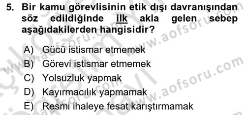 Sağlık Bilimlerinde Ve Yönetiminde Etik Dersi 2021 - 2022 Yılı Yaz Okulu Sınav Soruları 5. Soru